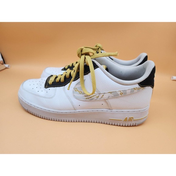 NIKE AIR FORCE 1 '07 LV8' GOLD LINKS ZEBRA SIZE US 13 Shoe. Sneaker DH5284-100 - Picture 4 of 8